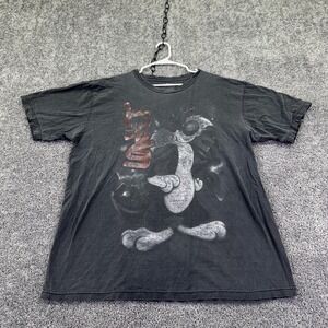 LOT29 Shirt Mens XL Black Cartoon Bird Graphic Tee Tagless Streetwear Cotton